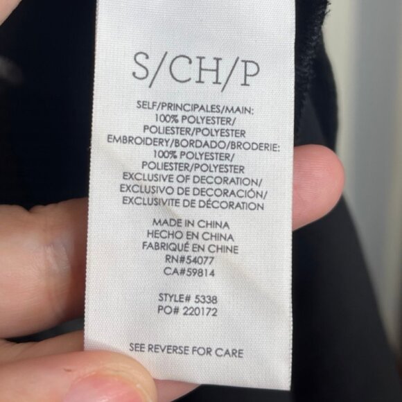 CABI | Black Sheer Long Sleeve Embroidered Mock Neck Floral Blouse | Size S - Picture 7 of 10